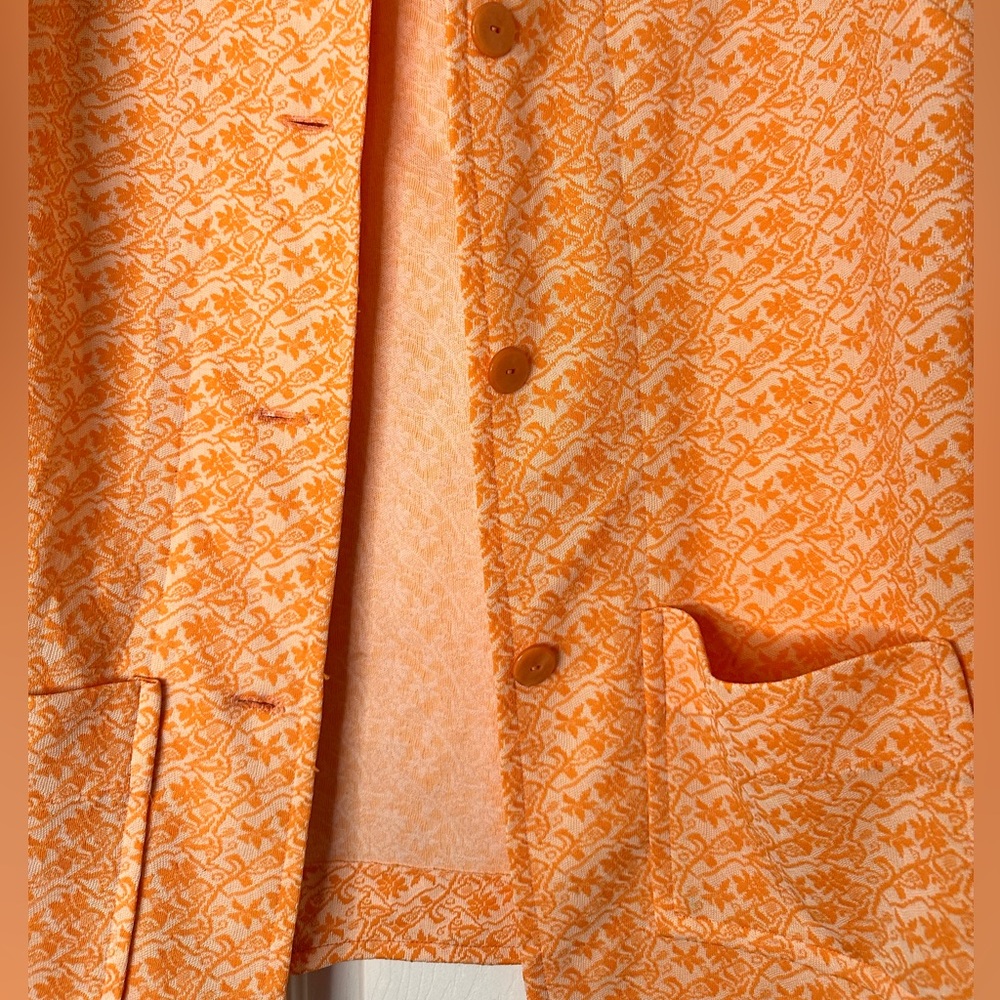 Orange Patterned Women's Jacket - Picture 7 of 8